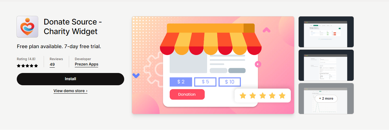 Donate Source ‑ Charity Widget